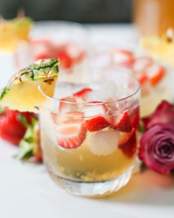 Pineapple Rose White Wine Sangria