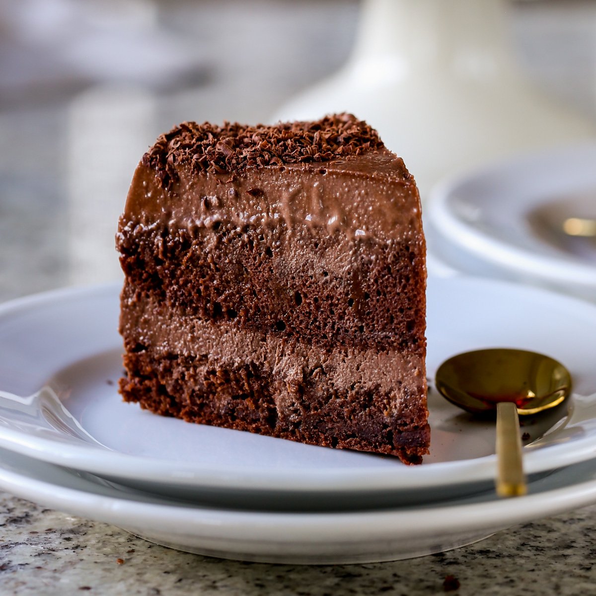 Vegan Mocha Chocolate Mousse Cake