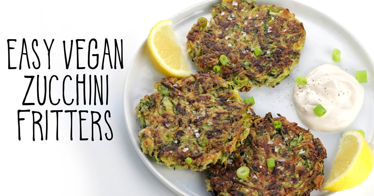 Easy Vegan Zucchini Fritters • It Doesn’t Taste Like Chicken