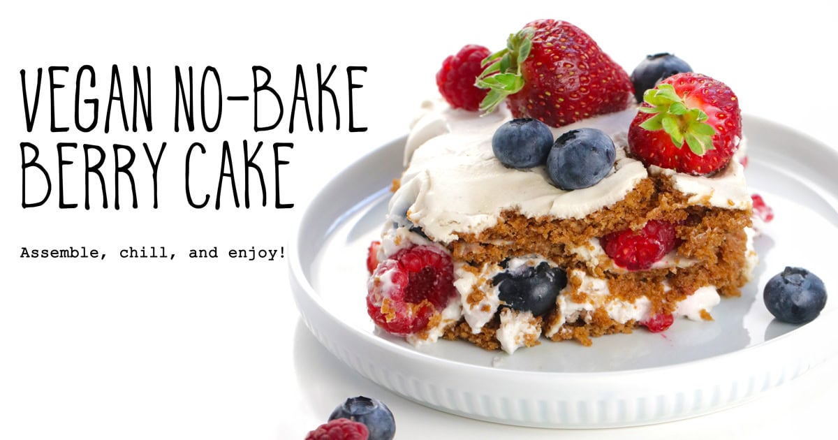 Vegan No-Bake Berry Cake • It Doesn’t Taste Like Chicken