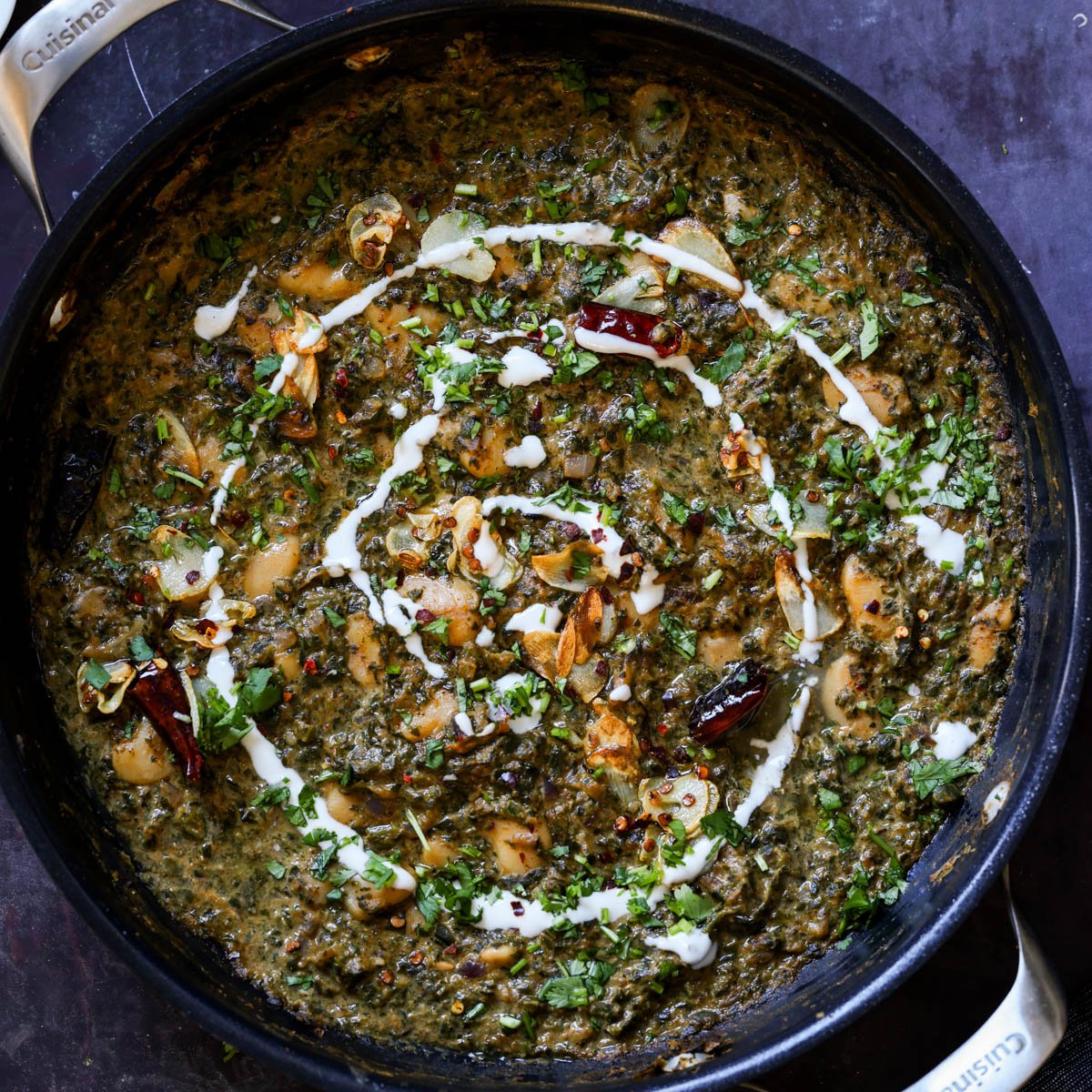 Saag Butter Beans (Beans in Indian Spinach Sauce)