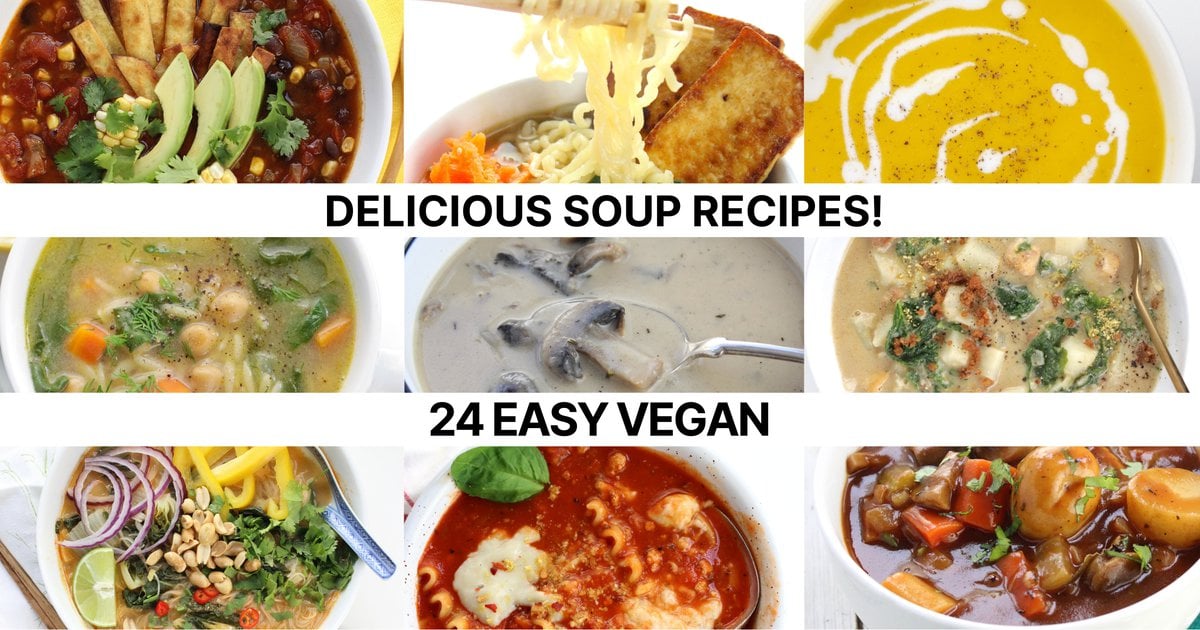 24 Easy Vegan Soup Recipes! • It Doesn’t Taste Like Chicken