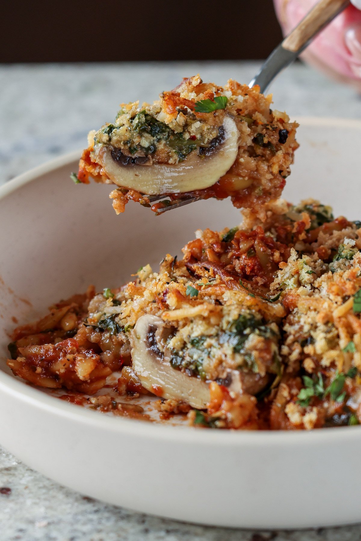 Mushroom Parmesan Pasta Bake (1-pan!)