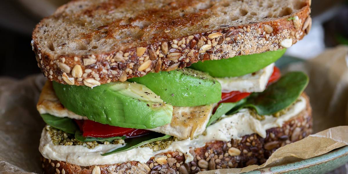 Roasted Bell Pepper Pesto Sandwich